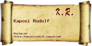 Kaposi Rudolf névjegykártya