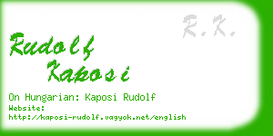rudolf kaposi business card